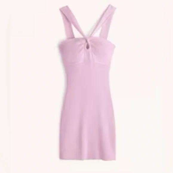 strapless open back dress Abercrombie & Fitch Purple Pleated Bodice and Ruffle Sleeves Dress- Si   The Saved Collection